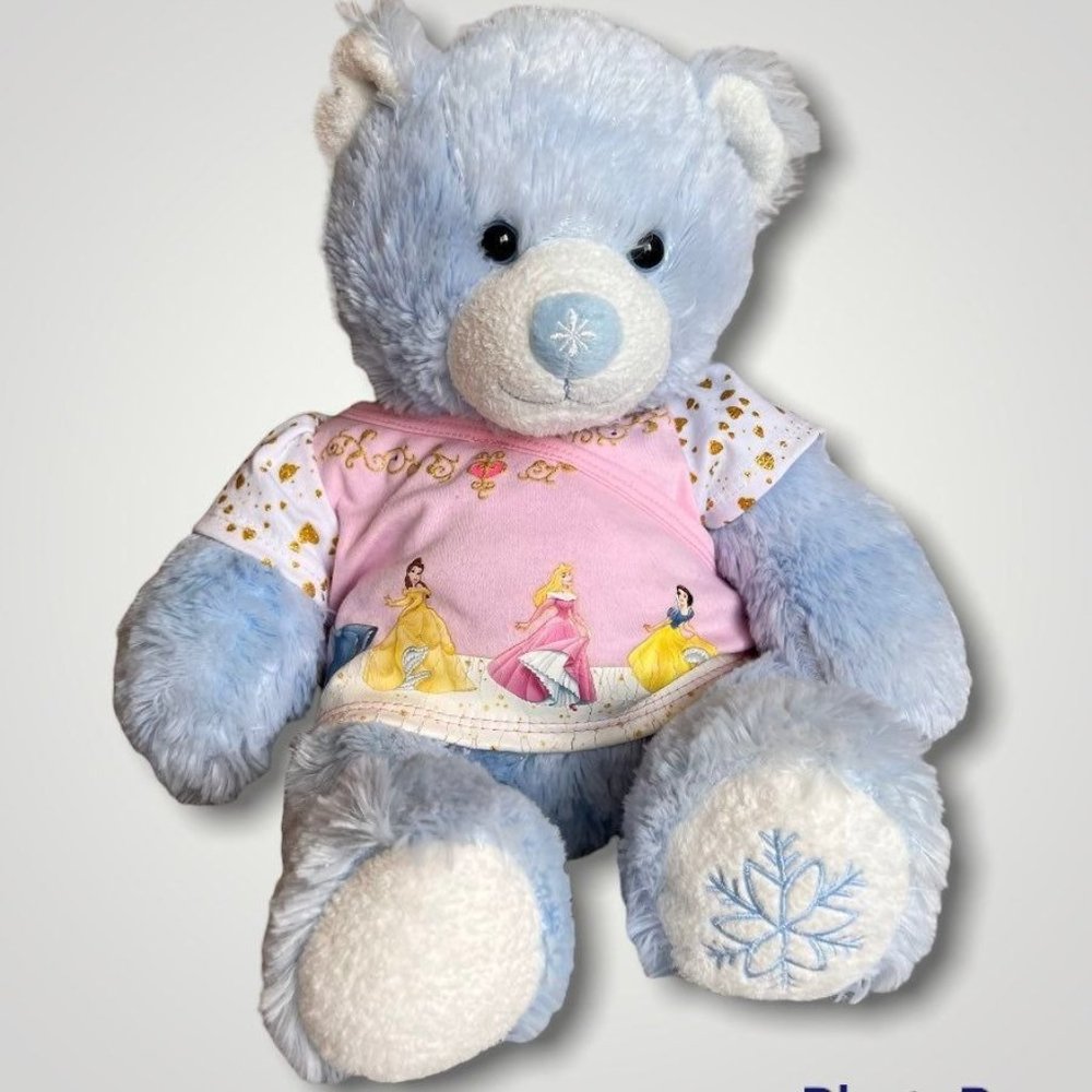 Build A Bear Teddy Snowflake 15" Light Blue Winter In Disney Princess Shirt T8